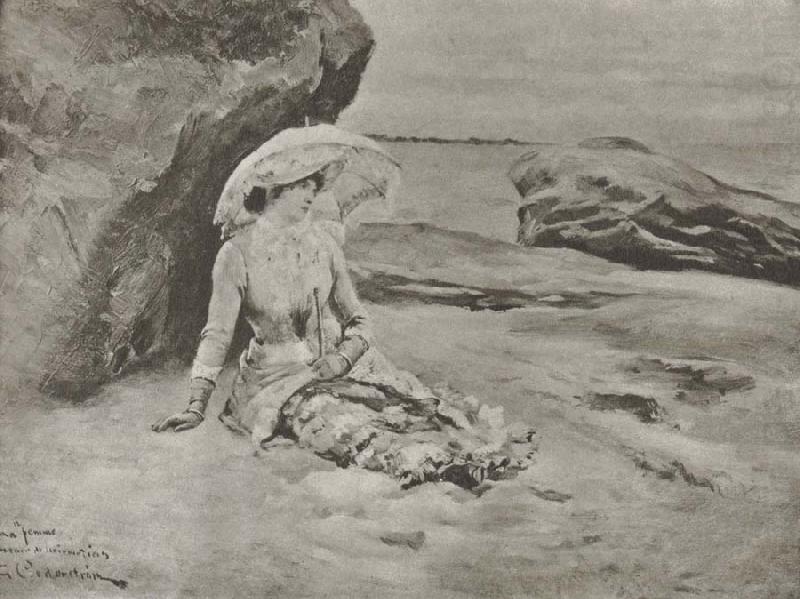 Gustaf Cederstrom min hustru vid stranden china oil painting image